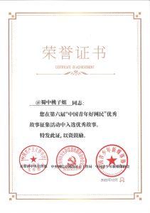 2022.12中國青年好網(wǎng)民榮譽證書