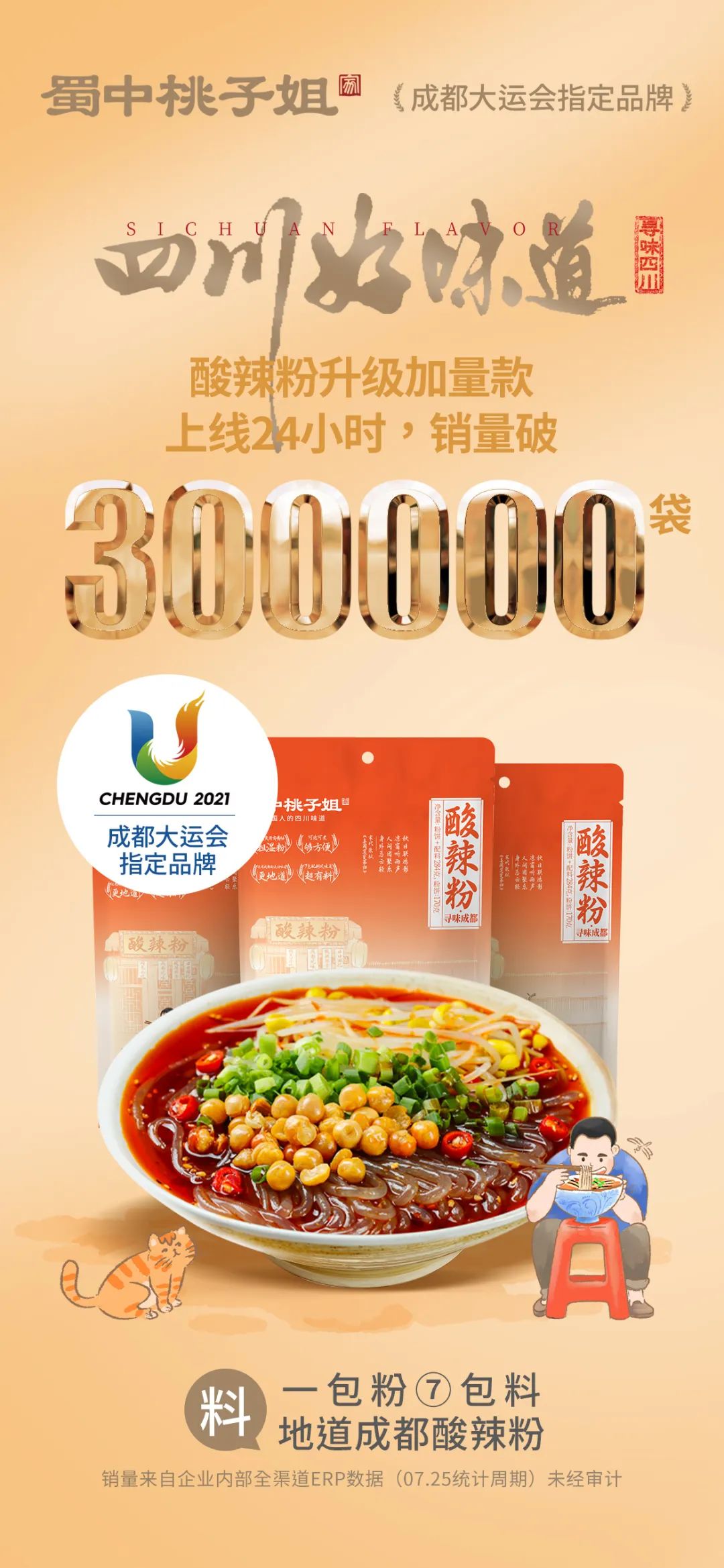酸辣粉狂歡！榮豐公司升級(jí)版酸辣粉7月25日全新上線，當(dāng)日銷量突破30萬(wàn)袋！